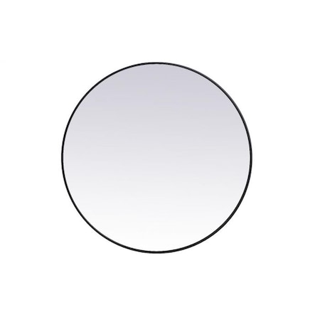 Blueprints 39 in. Metal Frame Round Mirror, Black BL2221372